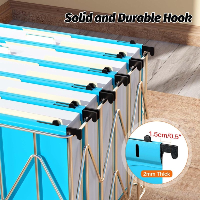 SHUTEX Extra Capacity Plastic Hanging File Folders,12 Pack Reinforced Hang Folders,Heavy Duty 2 Inch Expansion,Plastic Filing Cabinet Folders,Letter Size,Designed for Bulk Files, Medical Charts,Blue - Image 5